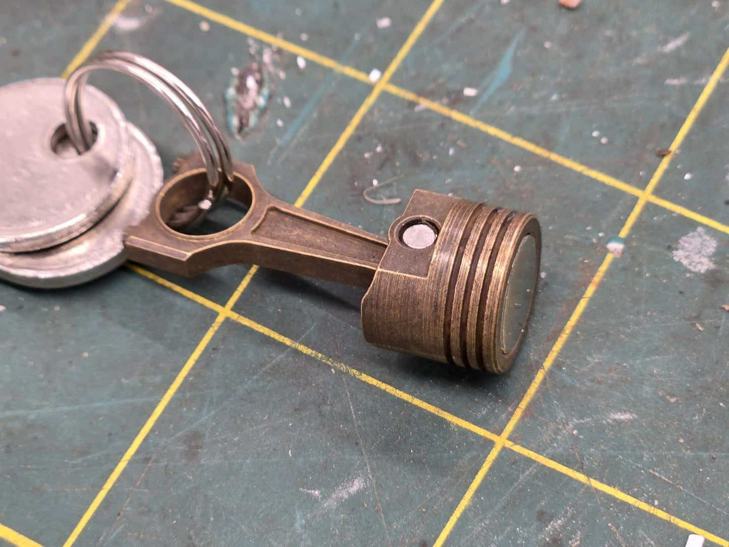 Vintage Brass Piston (Magnetic-Keychain)